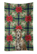 Load image into Gallery viewer, Brindle Irish Wolfhound Christmas PoinsettIas Kitchen Towel