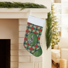 Load image into Gallery viewer, Gray Irish Wolfhound Christmas PoinsettIas Holiday Stocking