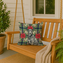 Load image into Gallery viewer, Gray Irish Wolfhound Christmas PoinsettIas Throw Pillow