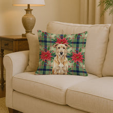 Load image into Gallery viewer, Wheaten Irish Wolfhound Christmas PoinsettIas Throw Pillow