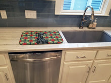 Load image into Gallery viewer, Black Italian Greyhound Christmas PoinsettIas Dish Drying Mat