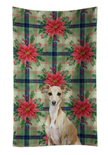 Load image into Gallery viewer, Fawn Italian Greyhound Christmas PoinsettIas Kitchen Towel