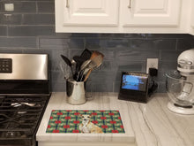 Load image into Gallery viewer, Fawn Italian Greyhound Christmas PoinsettIas Glass Cutting Board