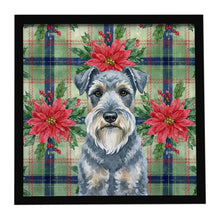 Load image into Gallery viewer, Kerry Blue Terrier Christmas PoinsettIas Framed Metal Print