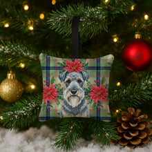 Load image into Gallery viewer, Kerry Blue Terrier Christmas PoinsettIas Hanging Square Fabric Ornament 3.5 x 3.5