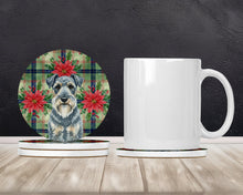 Load image into Gallery viewer, Kerry Blue Terrier Christmas PoinsettIas Large Sandstone Coasters Pack of 4