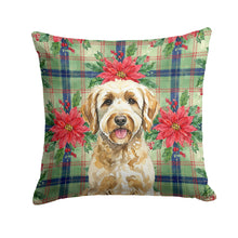 Load image into Gallery viewer, Labradoodle Christmas PoinsettIas Throw Pillow