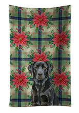 Load image into Gallery viewer, Black Labrador Retriever Christmas PoinsettIas Kitchen Towel
