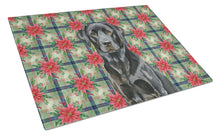 Load image into Gallery viewer, Black Labrador Retriever Christmas PoinsettIas Glass Cutting Board