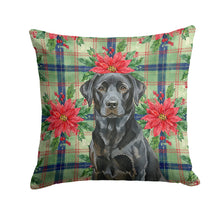Load image into Gallery viewer, Black Labrador Retriever Christmas PoinsettIas Throw Pillow