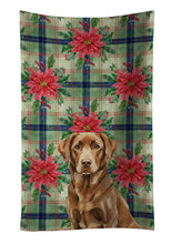 Load image into Gallery viewer, Chocolate Labrador Retriever Christmas PoinsettIas Kitchen Towel