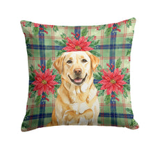 Load image into Gallery viewer, Yellow Labrador Retriever Christmas PoinsettIas Throw Pillow