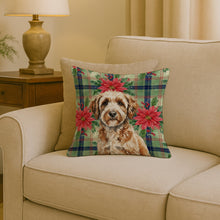Load image into Gallery viewer, Lagotto Romagnolo Christmas PoinsettIas Throw Pillow