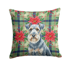 Load image into Gallery viewer, Blue Lakeland Terrier Christmas PoinsettIas Throw Pillow