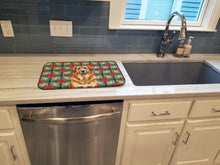 Load image into Gallery viewer, Red Leonberger Christmas PoinsettIas Dish Drying Mat