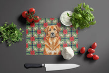 Load image into Gallery viewer, Red Leonberger Christmas PoinsettIas Glass Cutting Board