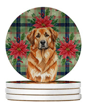 Load image into Gallery viewer, Red Leonberger Christmas PoinsettIas Large Sandstone Coasters Pack of 4