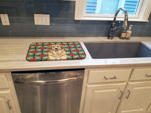 Load image into Gallery viewer, Sandy Leonberger Christmas PoinsettIas Dish Drying Mat