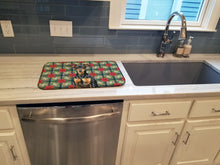 Load image into Gallery viewer, Manchester Terrier Christmas PoinsettIas Dish Drying Mat