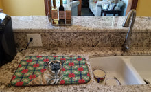 Load image into Gallery viewer, Brindle Mastiff Christmas PoinsettIas Dish Drying Mat