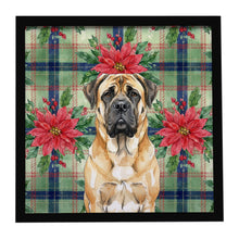 Load image into Gallery viewer, Fawn Mastiff Christmas PoinsettIas Framed Metal Print