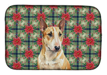 Load image into Gallery viewer, Miniature Bull Terrier Christmas PoinsettIas Dish Drying Mat