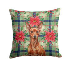 Load image into Gallery viewer, Red Miniature Pinscher Min Pin Christmas PoinsettIas Throw Pillow