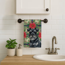 Load image into Gallery viewer, Black Miniature Schnauzer Christmas PoinsettIas Kitchen Towel