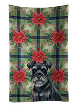 Load image into Gallery viewer, Black Miniature Schnauzer Christmas PoinsettIas Kitchen Towel