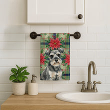 Load image into Gallery viewer, Miniature Schnauzer Christmas PoinsettIas Kitchen Towel