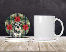 Load image into Gallery viewer, Miniature Schnauzer Christmas PoinsettIas Large Sandstone Coasters Pack of 4