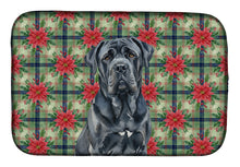 Load image into Gallery viewer, Black Neapolitan Mastiff Christmas PoinsettIas Dish Drying Mat