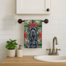 Load image into Gallery viewer, Black Neapolitan Mastiff Christmas PoinsettIas Kitchen Towel