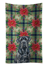 Load image into Gallery viewer, Black Neapolitan Mastiff Christmas PoinsettIas Kitchen Towel