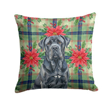 Load image into Gallery viewer, Black Neapolitan Mastiff Christmas PoinsettIas Throw Pillow