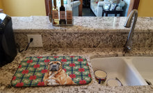Load image into Gallery viewer, Neapolitan Mastiff Christmas PoinsettIas Dish Drying Mat