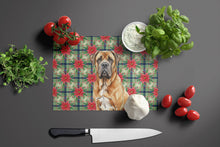Load image into Gallery viewer, Neapolitan Mastiff Christmas PoinsettIas Glass Cutting Board