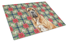 Load image into Gallery viewer, Neapolitan Mastiff Christmas PoinsettIas Glass Cutting Board