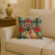Load image into Gallery viewer, Neapolitan Mastiff Christmas PoinsettIas Throw Pillow