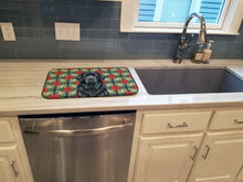 Load image into Gallery viewer, Black Newfoundland Christmas PoinsettIas Dish Drying Mat