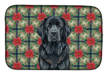 Load image into Gallery viewer, Black Newfoundland Christmas PoinsettIas Dish Drying Mat