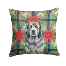 Load image into Gallery viewer, Gray Newfoundland Christmas PoinsettIas Throw Pillow