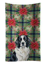 Load image into Gallery viewer, Landseer Newfoundland Christmas PoinsettIas Kitchen Towel