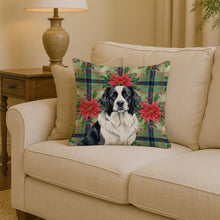 Load image into Gallery viewer, Landseer Newfoundland Christmas PoinsettIas Throw Pillow