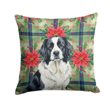Load image into Gallery viewer, Landseer Newfoundland Christmas PoinsettIas Throw Pillow