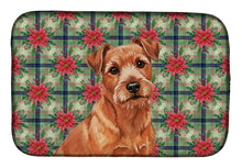 Load image into Gallery viewer, Red Norfolk Terrier Christmas PoinsettIas Dish Drying Mat