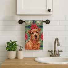 Load image into Gallery viewer, Red Norfolk Terrier Christmas PoinsettIas Kitchen Towel