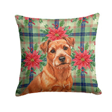 Load image into Gallery viewer, Red Norfolk Terrier Christmas PoinsettIas Throw Pillow