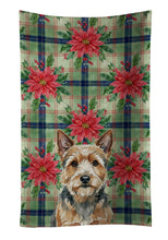 Load image into Gallery viewer, Norwich Terrier Christmas PoinsettIas Kitchen Towel