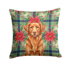 Load image into Gallery viewer, Copper Nova Scotia Duck Tolling Retriever Christmas PoinsettIas Throw Pillow